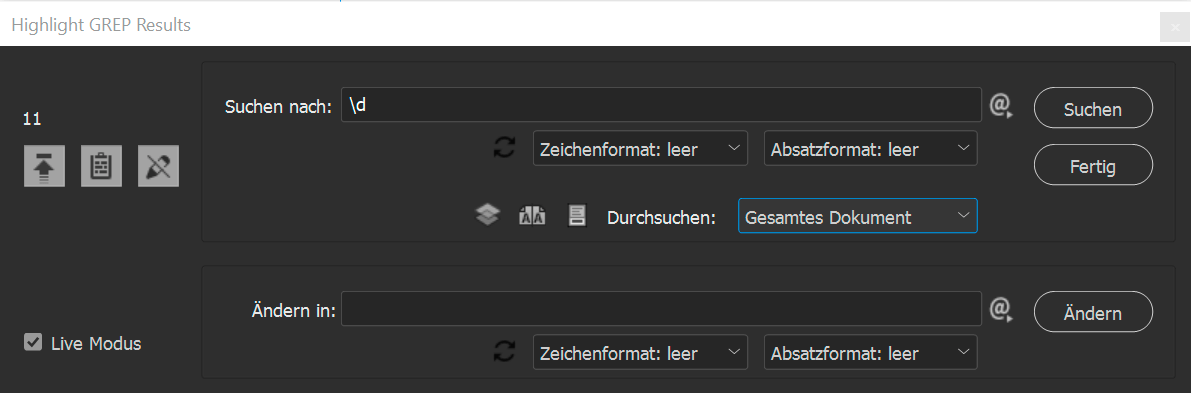 InDesign und GREP Sreenshot