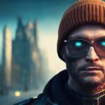 portrait-of-futuristic-berlin-man-in-a-beanie-hat-and-glasses,-apocalyptic