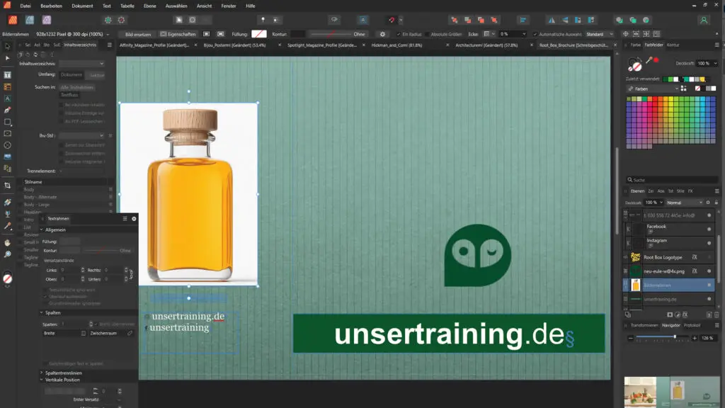 Affinity Publisher Grundlagen lernen - unsertraining.de
