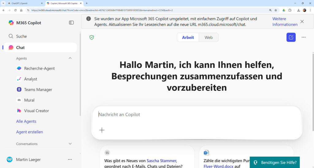 Copilot ChatGPT Schulung Besprechungen zusammenfassen