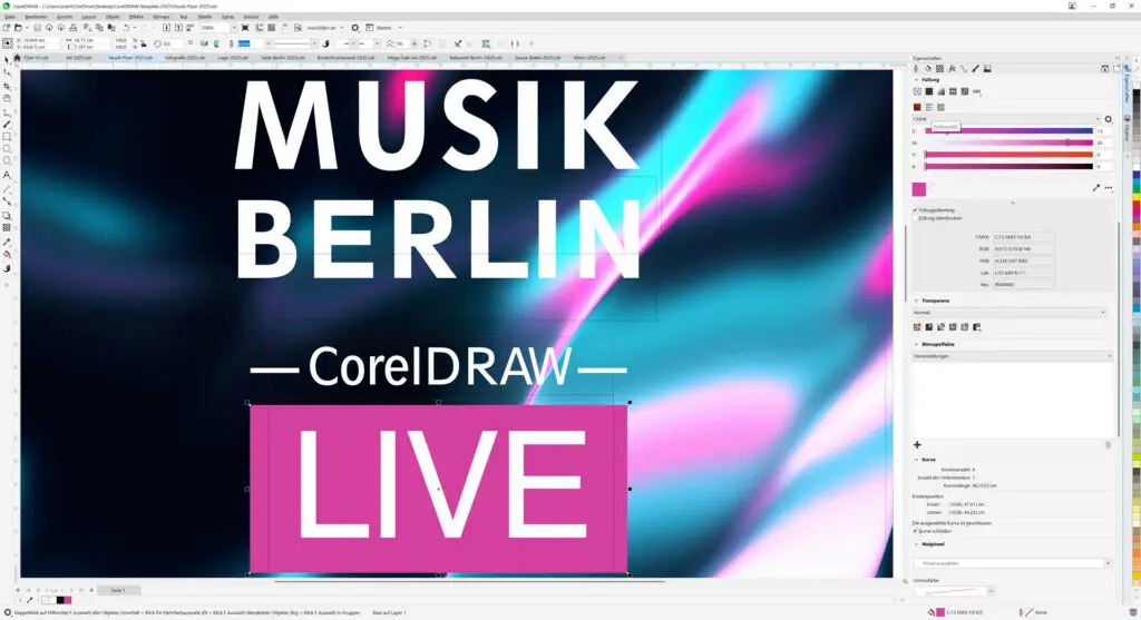 Corel Draw Grundlagen Schulung Beispiel Flyer Musik