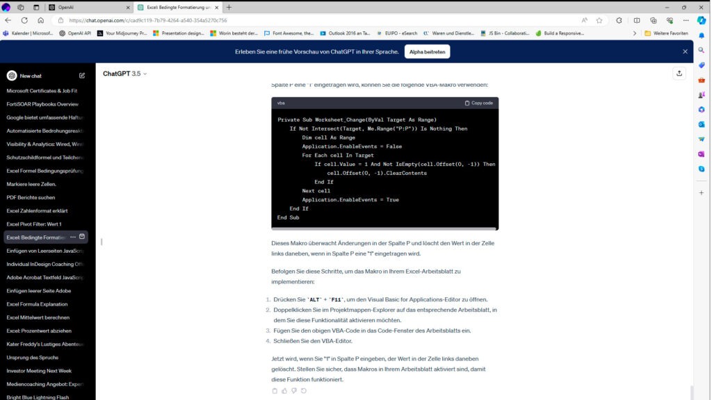 ChatGPT Excel 2