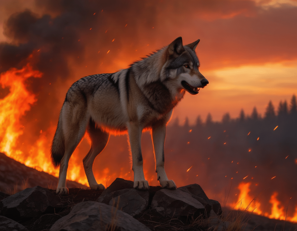 Firefly 5 KI generiertes Bild eines Wolfes, Beispiel unserTRAINING Schulung