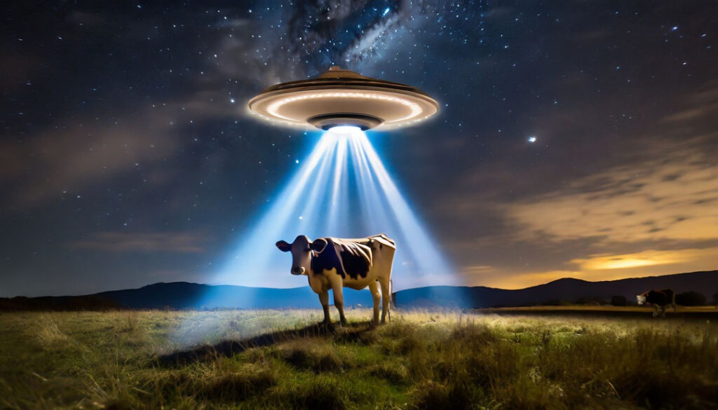 Adobe Photoshop Kurs KI AI generiert Kuh und Ufo ist gleich KuhFO 1 