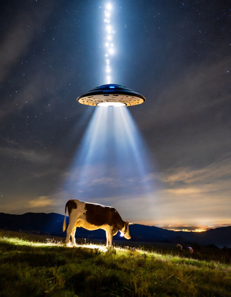 Adobe Photoshop Kurs KI AI generiert Kuh und Ufo ist gleich KuhFO 12