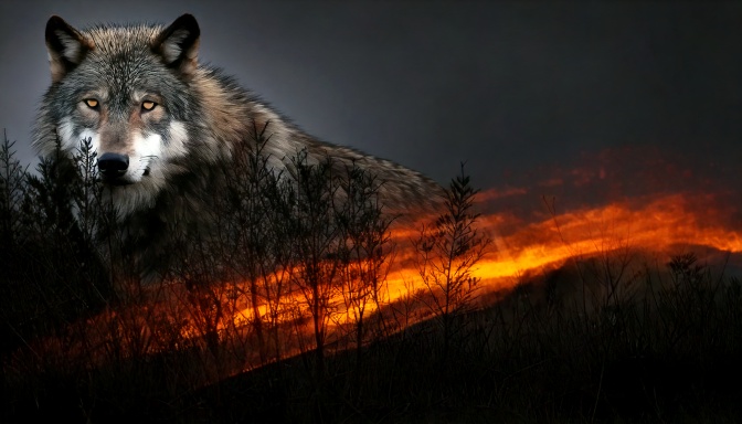 Firefly KI generiertes Bild eines wilden Wolfes , unserTRAINING.de