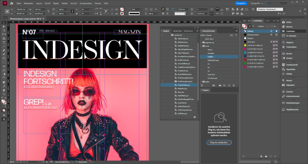 Adobe InDesign für Fortgeschrittene Schulung Beispiel Magazin