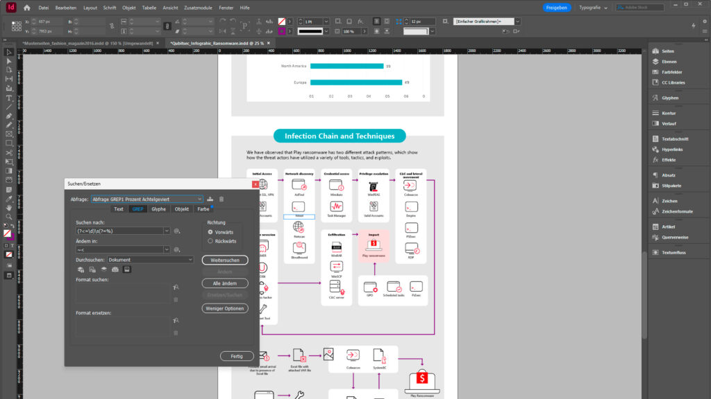 Adobe InDesign für Fortgeschrittene Kurs Beispiel Infografik