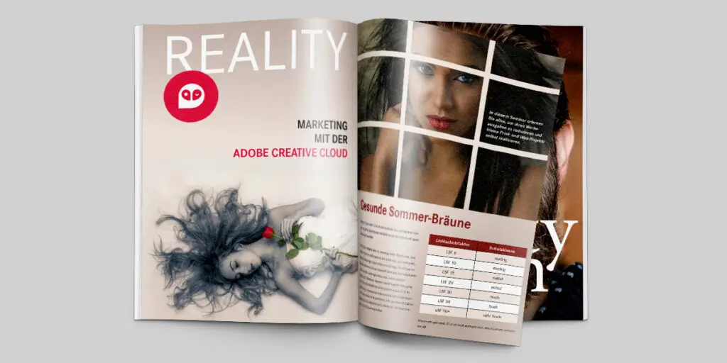 Adobe InDesign Photoshop und Illustrator Schulung Beispiel Print Magazin