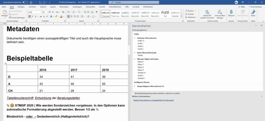 Kurs Barrierefreie Dokumente Word 03