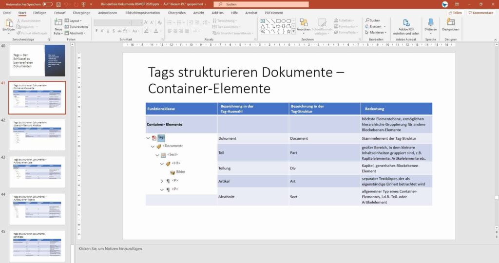 Kurs Barrierefreie Dokumente Tags
