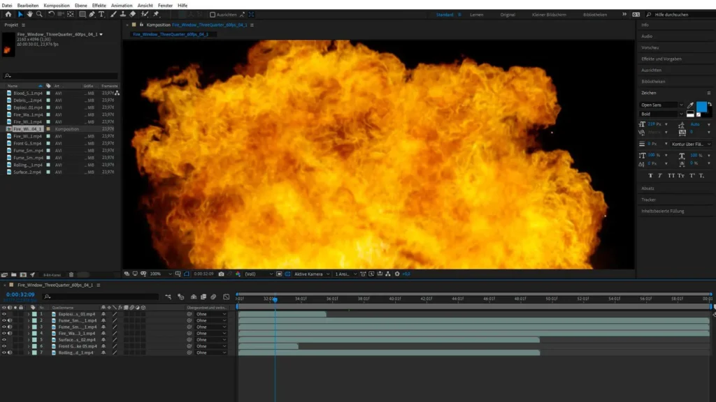 AfterEffects Grundlagen Schulung Beispiel Feuer