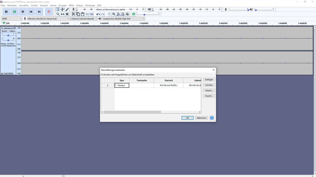 Audacity Schulung Grundlagen