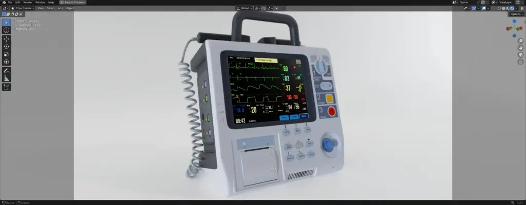 Blender medical equipment render