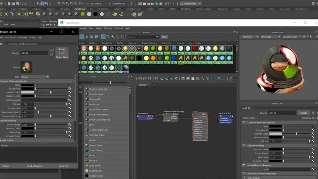 Autodesk Maya Material Editor