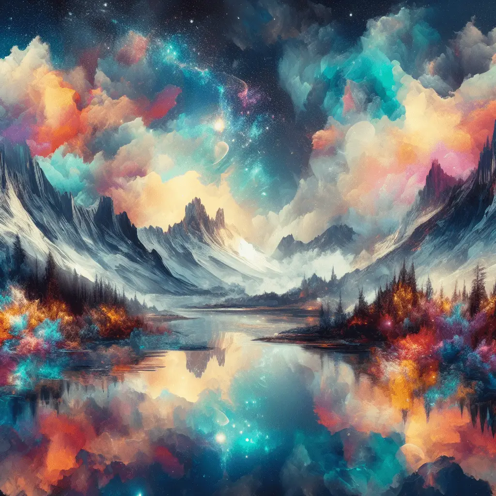 Mit Microsoft Designer, DALL E 3 generiertes Landschaftsbild inkl. Prompt Schulung