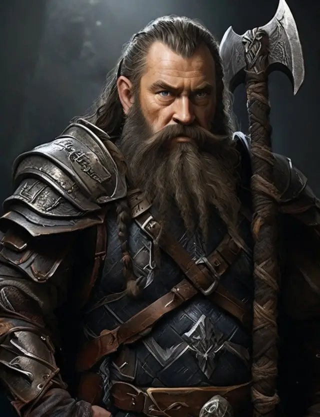 Mit Leonardo AI generiertes Bild eines Kriegers mit Axt im Tolkien Look, Prompt Schulung