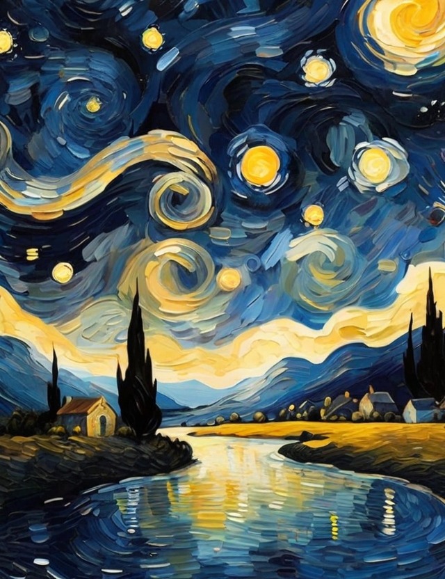 Berühmte Künstler, Van Gogh - KI generiert - AI Prompt Leonardo AI, Schulung