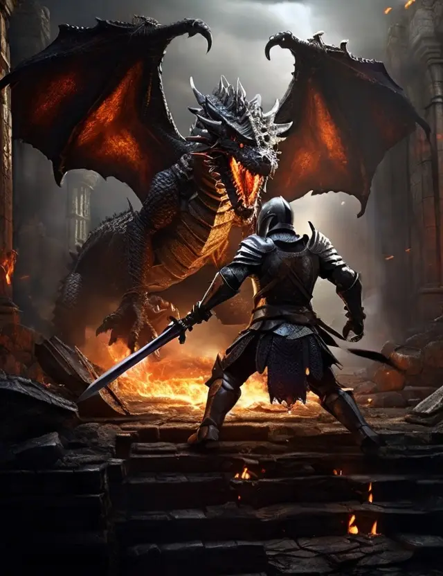 Mit Leonardo AI generiertes Bild, Drachen, Prompt, Schulung Beispiel
