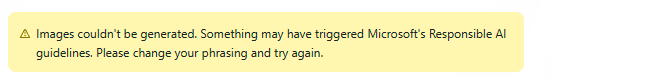 Screenshot DALL E3 . Fehlermeldung bzw. Hinweis