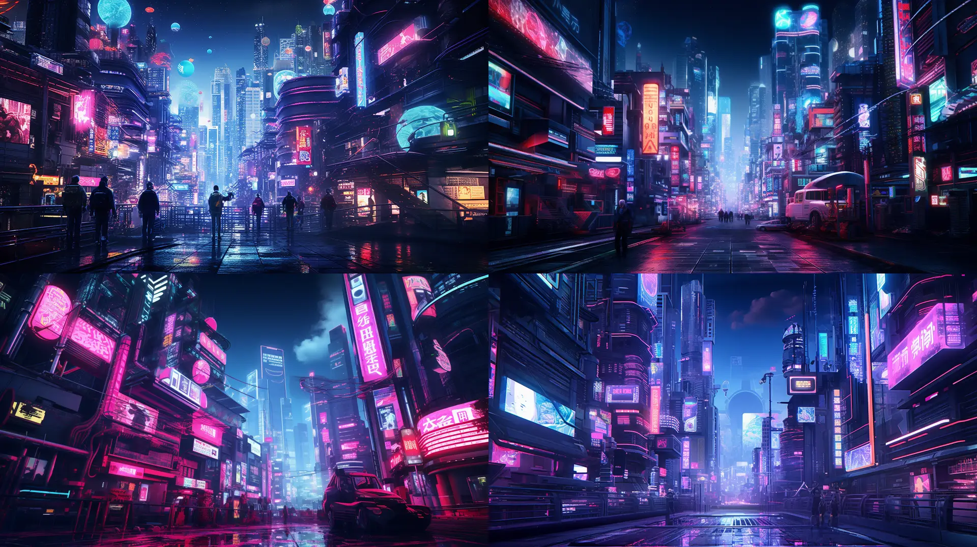 Mit der KI Midjourney AI generiertes Bild, Cyberpunk, Prompt Schulung Beispiel