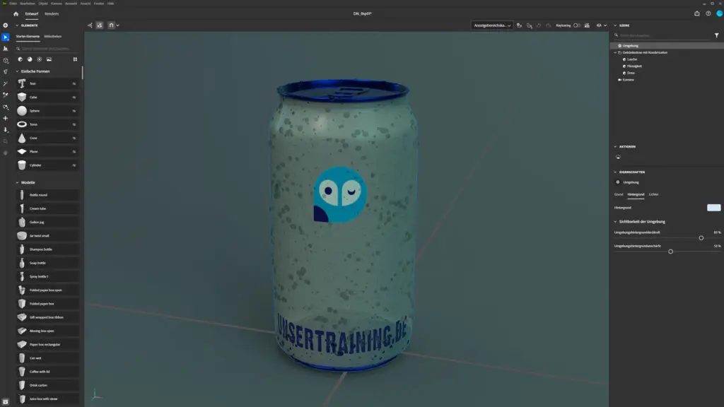 Adobe Dimension Schulung Beispiel Dose