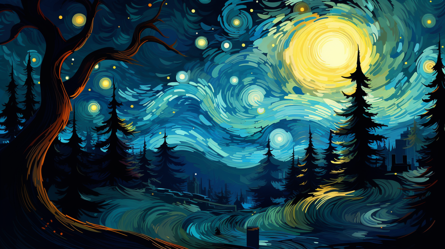 Berühmte Künstler, Van Gogh - KI generiert - AI Prompt Midjourney V5.2, Schulung Beispiel
