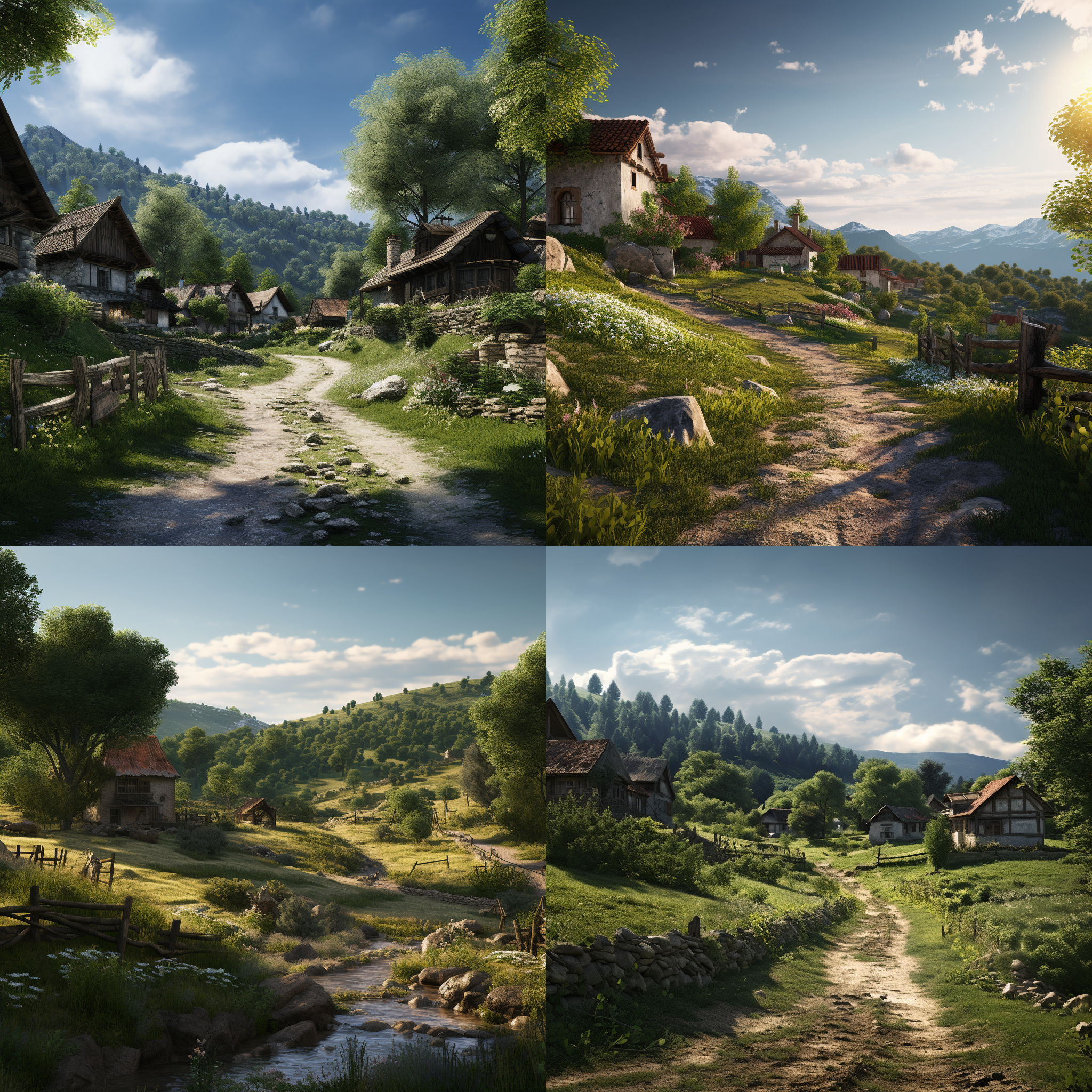 Midjourney AI Bild: Dorf in Serbien