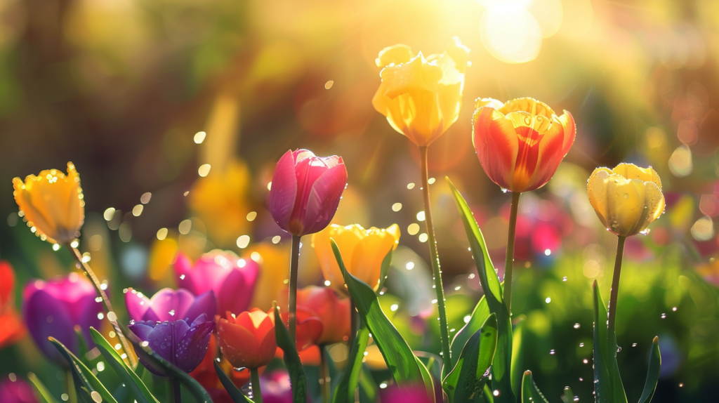 Generiert mit Midjourney, Frühlingsblumenstrauss
