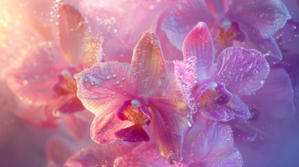 Generiert mit Midjourney Frühling Orchideen Feenstaub