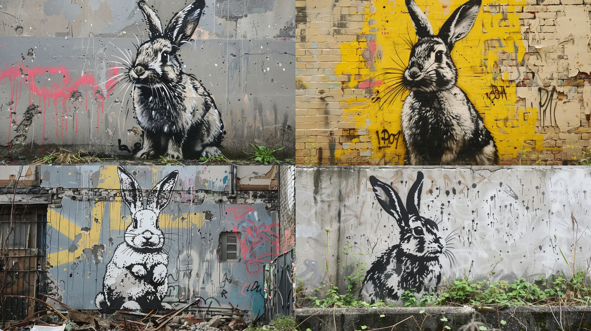 Osterhasen mit AI generiert - Banksy