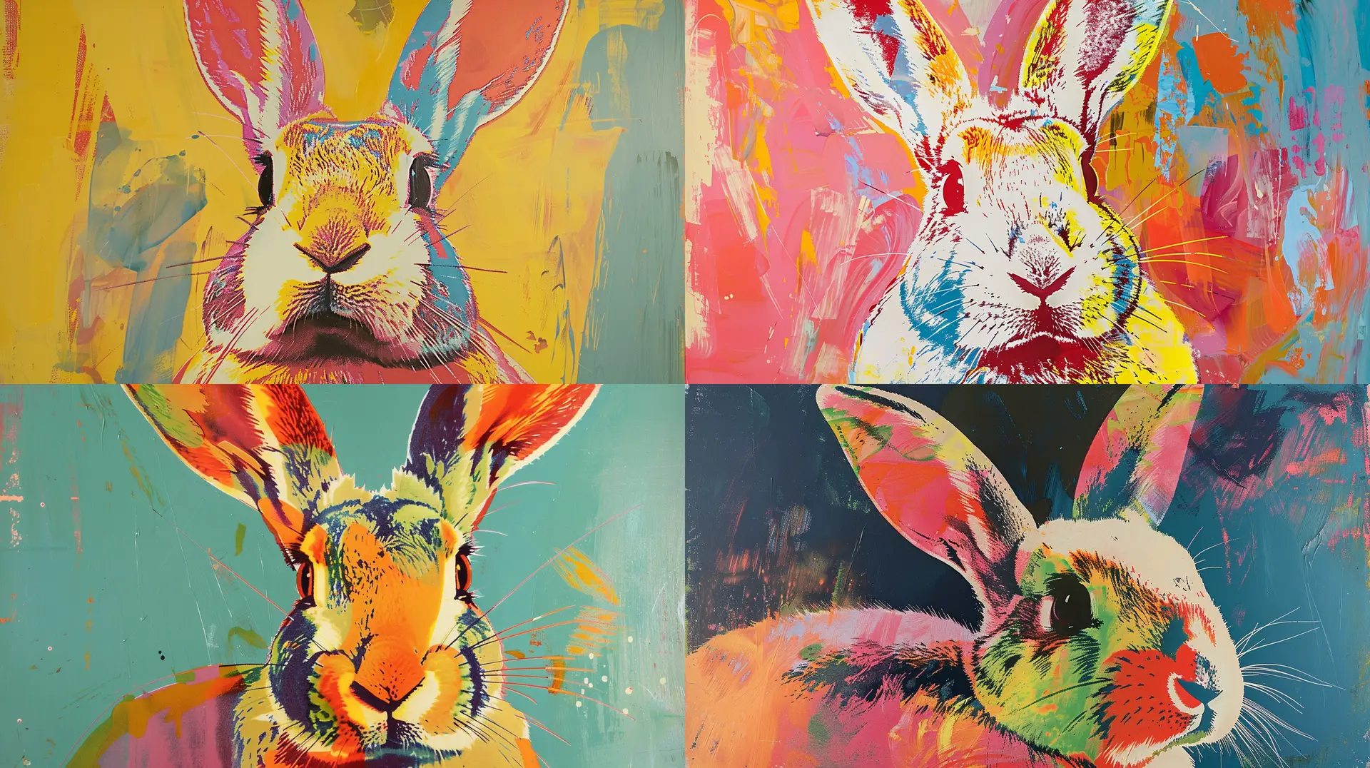 Osterhasen mit AI generiert - Andy Warhol