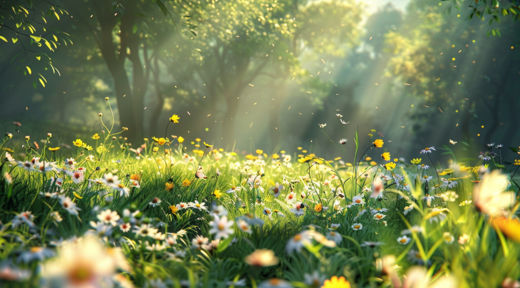 Generiert mit Midjourney Blumenwiese
