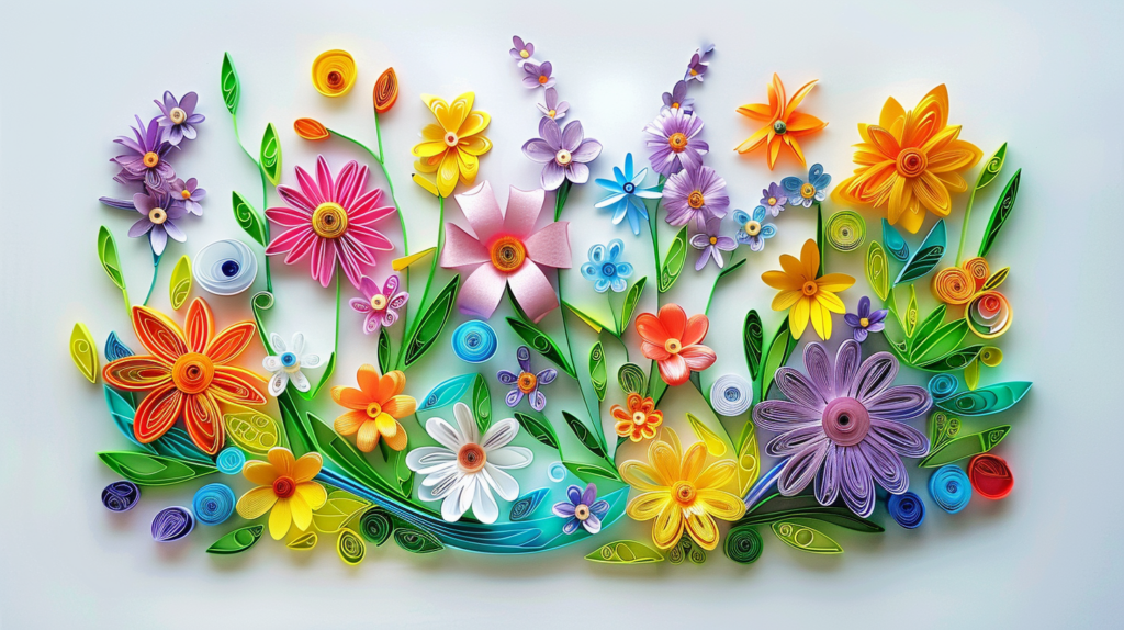 Generiert mit Midjourney Frühling Blumen Kunst