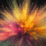 Firefly A centered explosion of colorful powder on a black background 27263 (1)