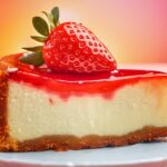 Firefly a delicious cheesecake slice with strawberries on the top 27263