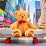 Firefly a photo of a teddy bear on a skateboard in times square 27263