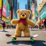 Firefly a photo of a teddy bear on a skateboard in times square 36040 (1)