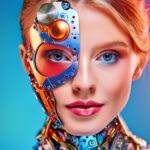 Firefly a womanface as a robot with mechanical details 27263