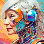 Firefly a womanface as a robot with mechanical details 33518