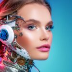 Firefly a womanface as a robot with mechanical details 45141