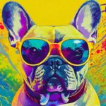 Firefly an andy warhol style painting of a french bulldog wearing sunglasses 36040