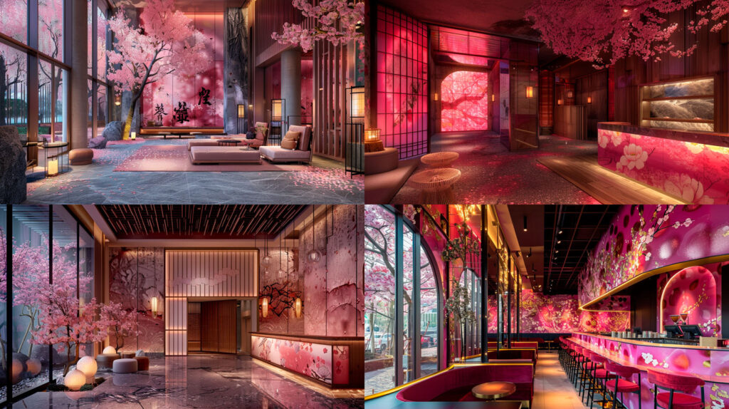 Japanisches Blattmuster - Architektur - Beispiel - KI generiert - AI