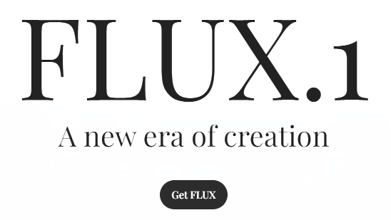 FLUX.1 Logo - mit dem Slogan: Eine neue Aera der Gestaltung (A new era of creation)