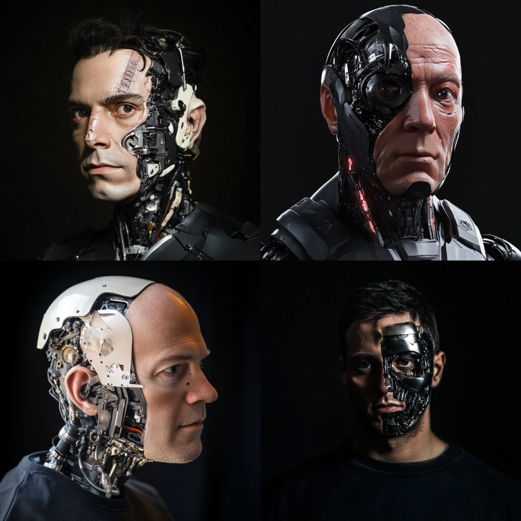 Cyborg Roboter Gesicht KI generiert