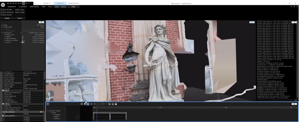 realityCapture statue interface