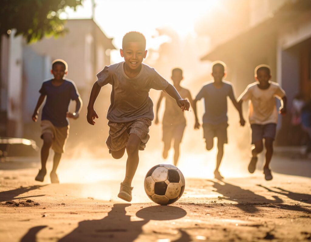Bild spielender Kinder generiert mit Firefly Image 4