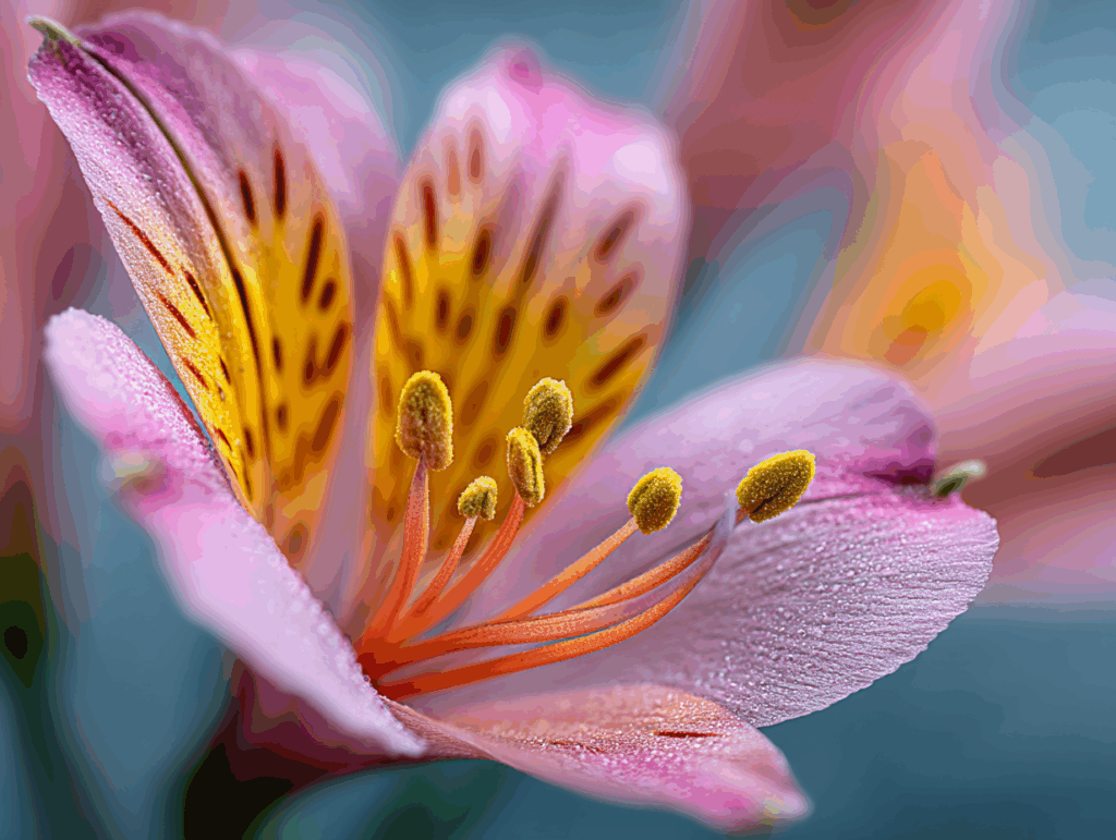 Makroaufnahme einer Blume generiert mit Midjourney Version 7