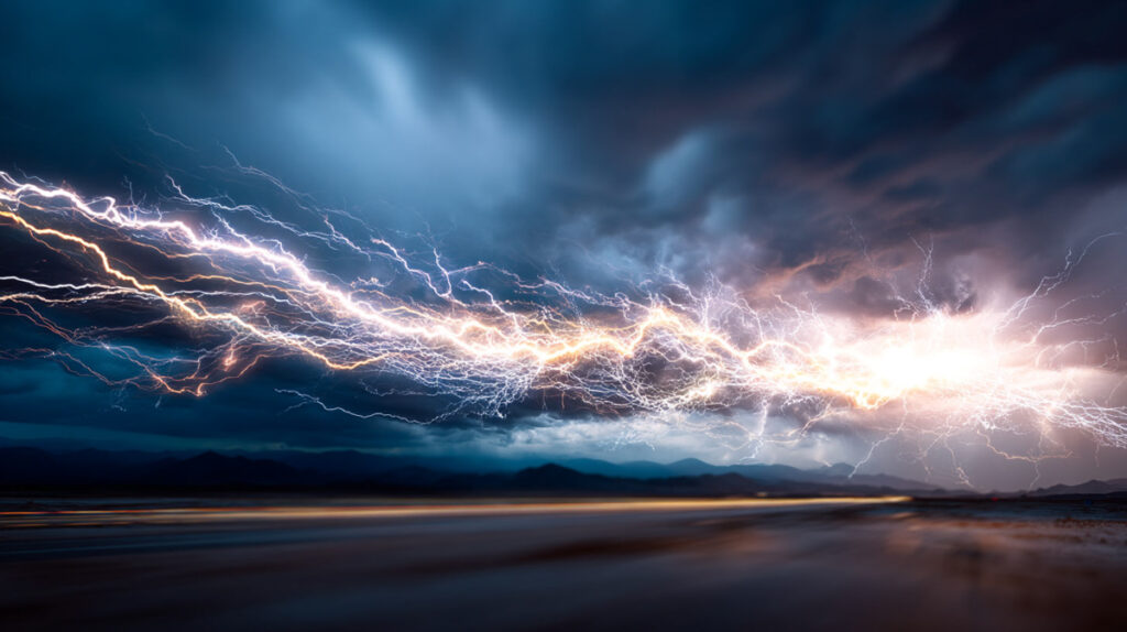 Midjourney Prompt Blitze Gewitter Beispiel 1