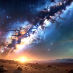 Firefly_A fantastic galaxy of stars, a huge comet flies through it and will soon hit the surf 681928